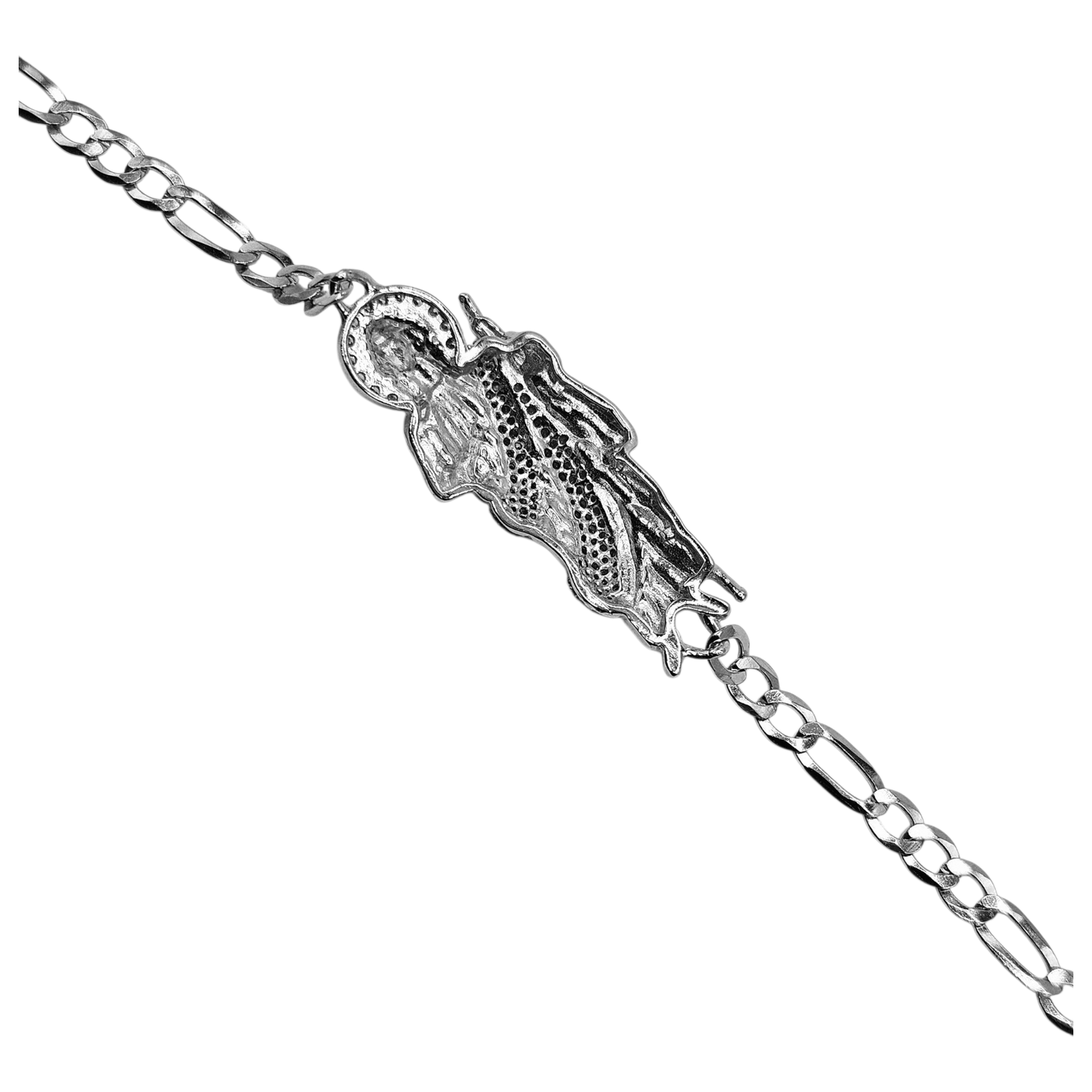 Silver Saint Jude Bracelet for Men or Women 7.5"L