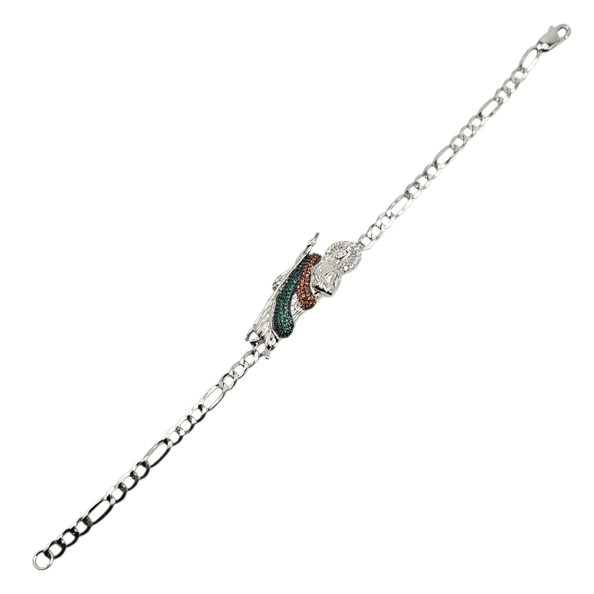 Silver Saint Jude Bracelet for Men or Women 7.5"L