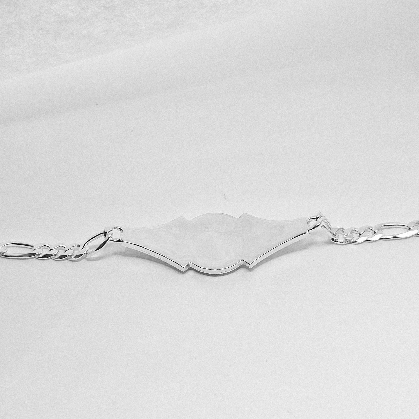 Silver Virgen Mary Bracelet 7"L for Women Figaro Chain Style Bracelet
