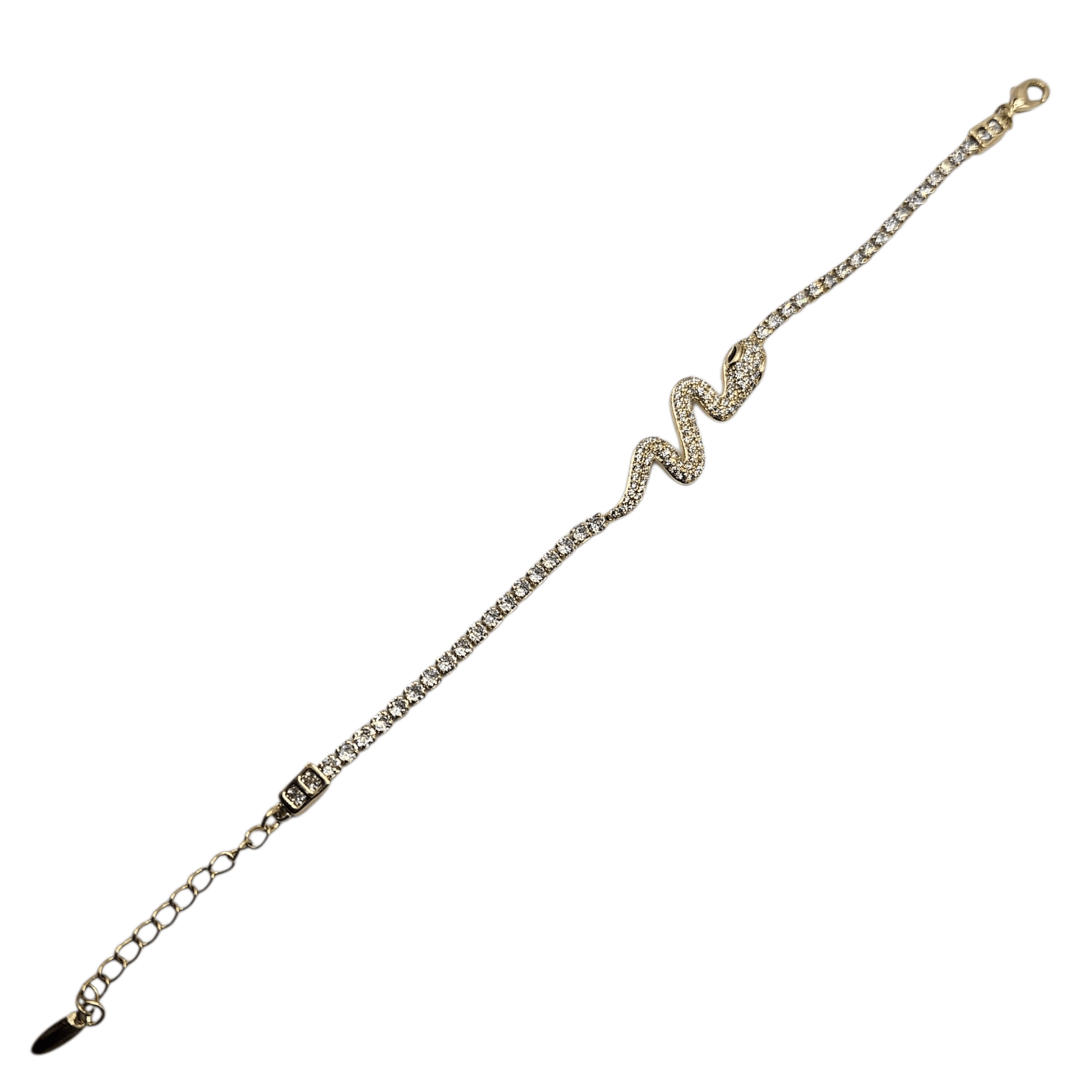 Snake Bracelet 14k Gold Plated Tennis Cubic Zirconia Stones for Women