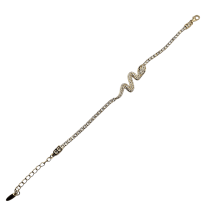 Snake Bracelet 14k Gold Plated Tennis Cubic Zirconia Stones for Women
