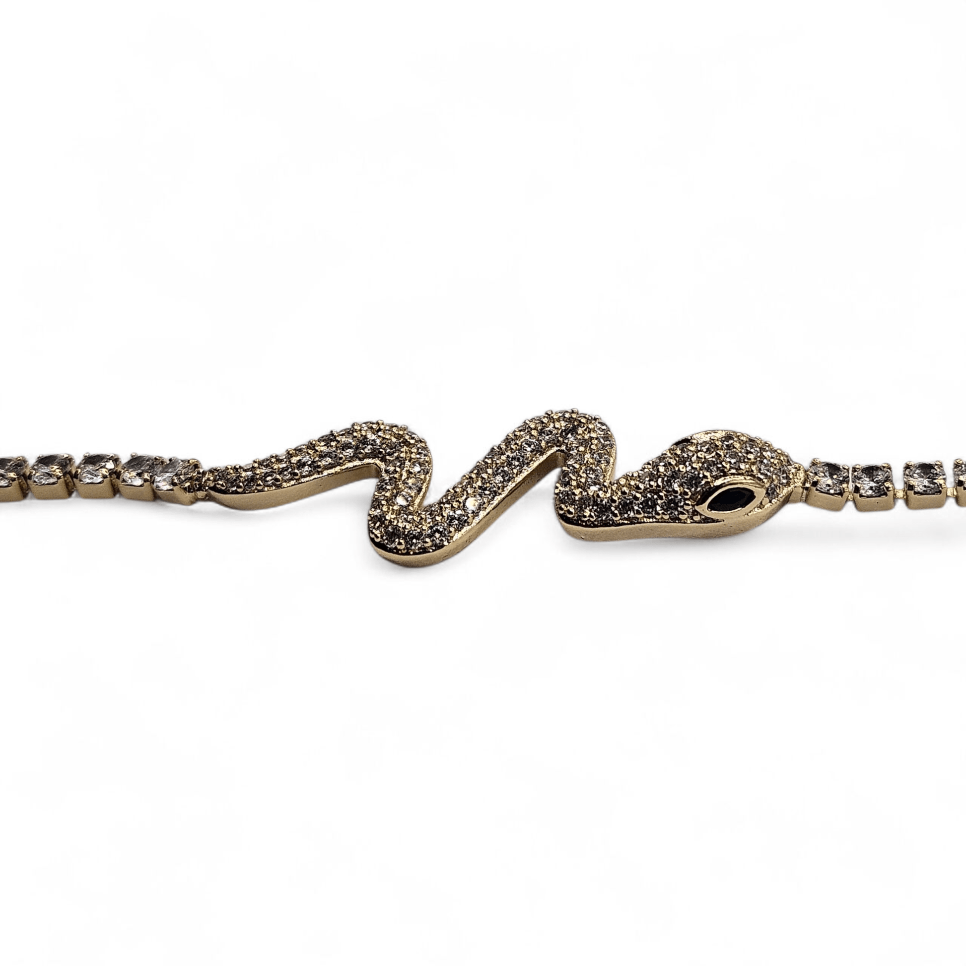 Snake Bracelet 14k Gold Plated Tennis Cubic Zirconia Stones for Women