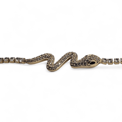 Snake Bracelet 14k Gold Plated Tennis Cubic Zirconia Stones for Women