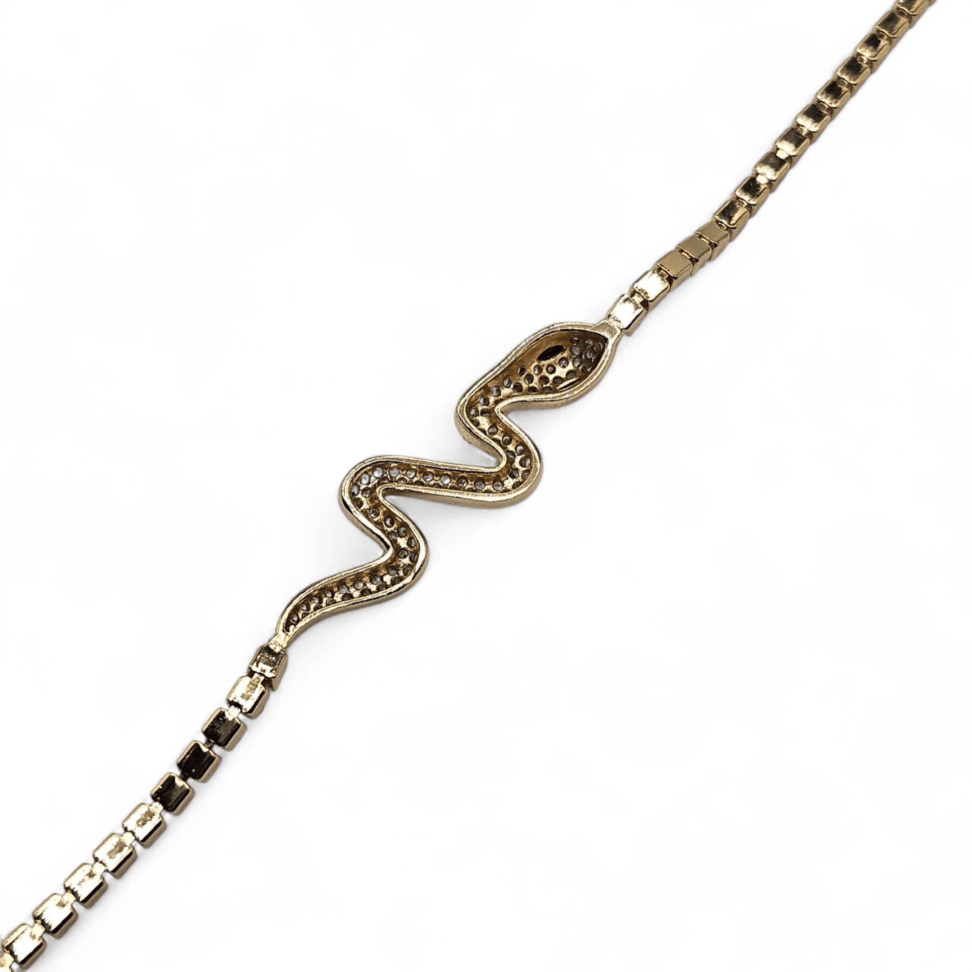 Snake Bracelet 14k Gold Plated Tennis Cubic Zirconia Stones for Women