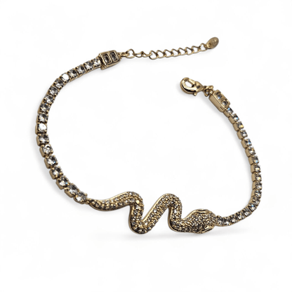 Snake Bracelet 14k Gold Plated Tennis Cubic Zirconia Stones for Women
