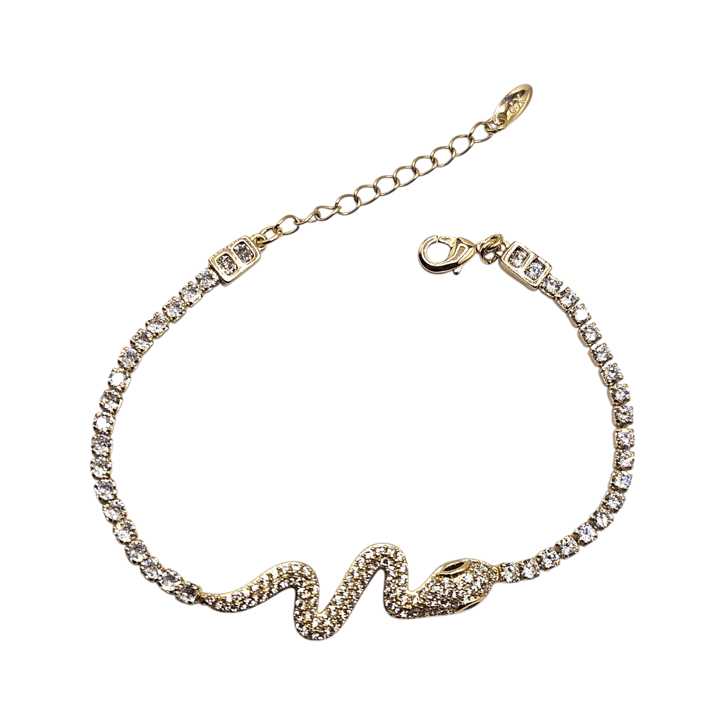 Snake Bracelet 14k Gold Plated Tennis Cubic Zirconia Stones for Women
