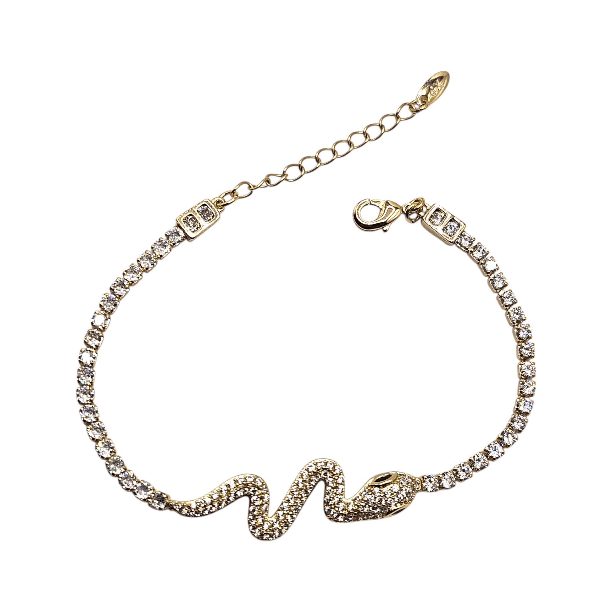 Snake Bracelet 14k Gold Plated Tennis Cubic Zirconia Stones for Women