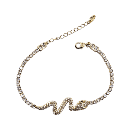 Snake Bracelet 14k Gold Plated Tennis Cubic Zirconia Stones for Women