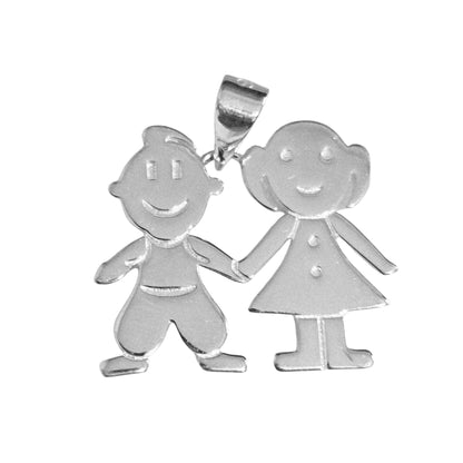 Sterling Silver Children Charm Pendant Laser Engravable