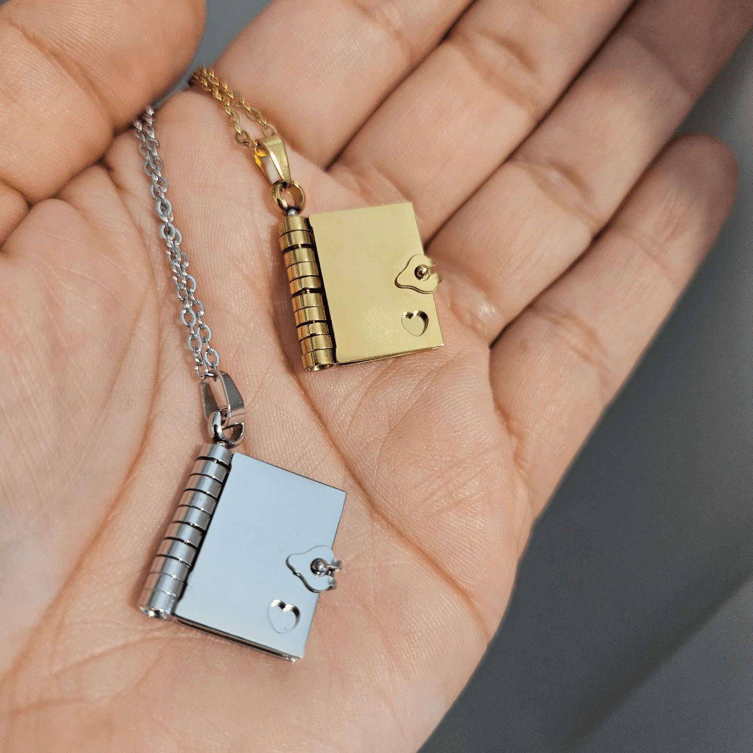 Storybook Stainless Steel Necklace Customizable with Lazer Engraving