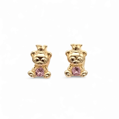 Teddy Bear 18K Gold Plated Stud Earrings