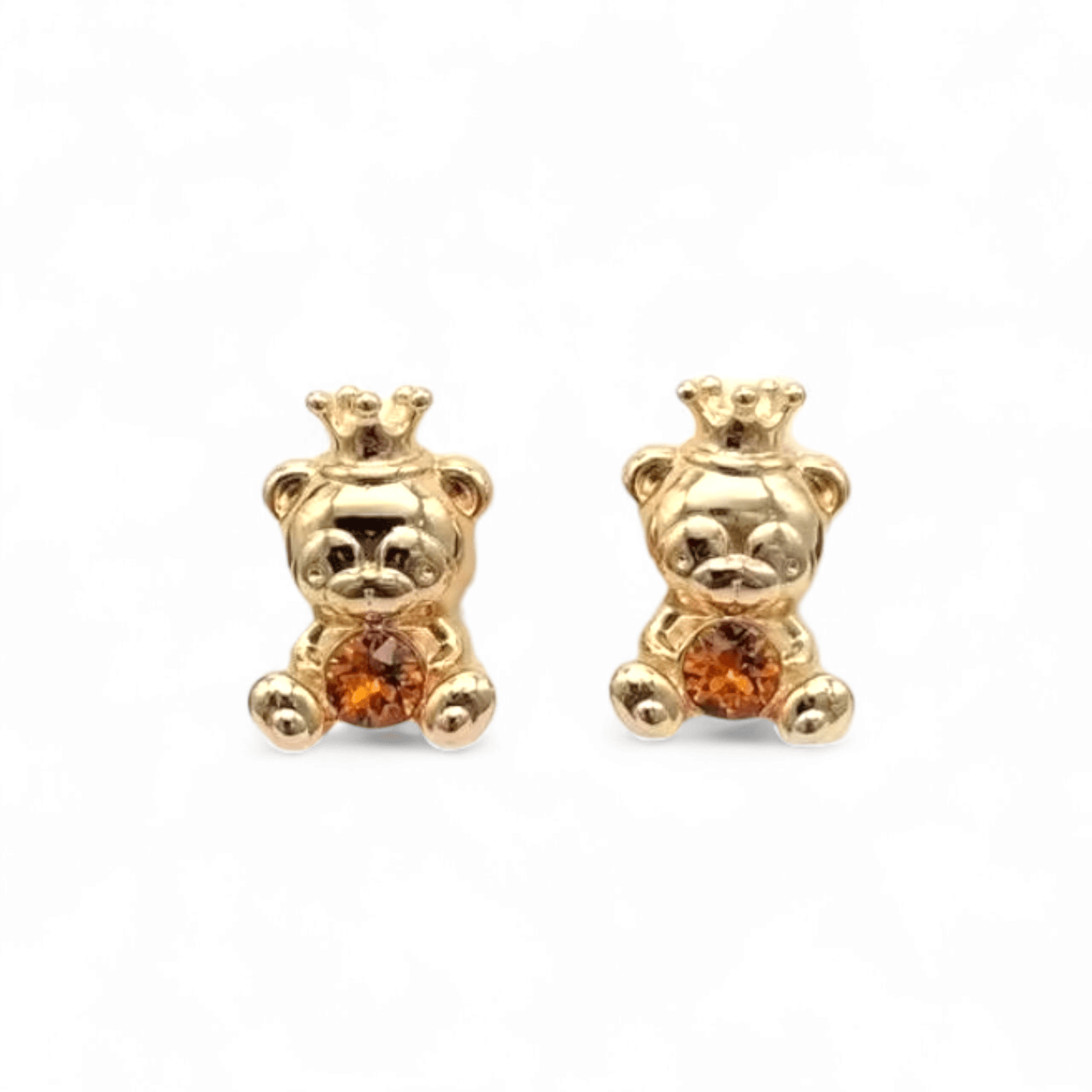 Teddy Bear 18K Gold Plated Stud Earrings