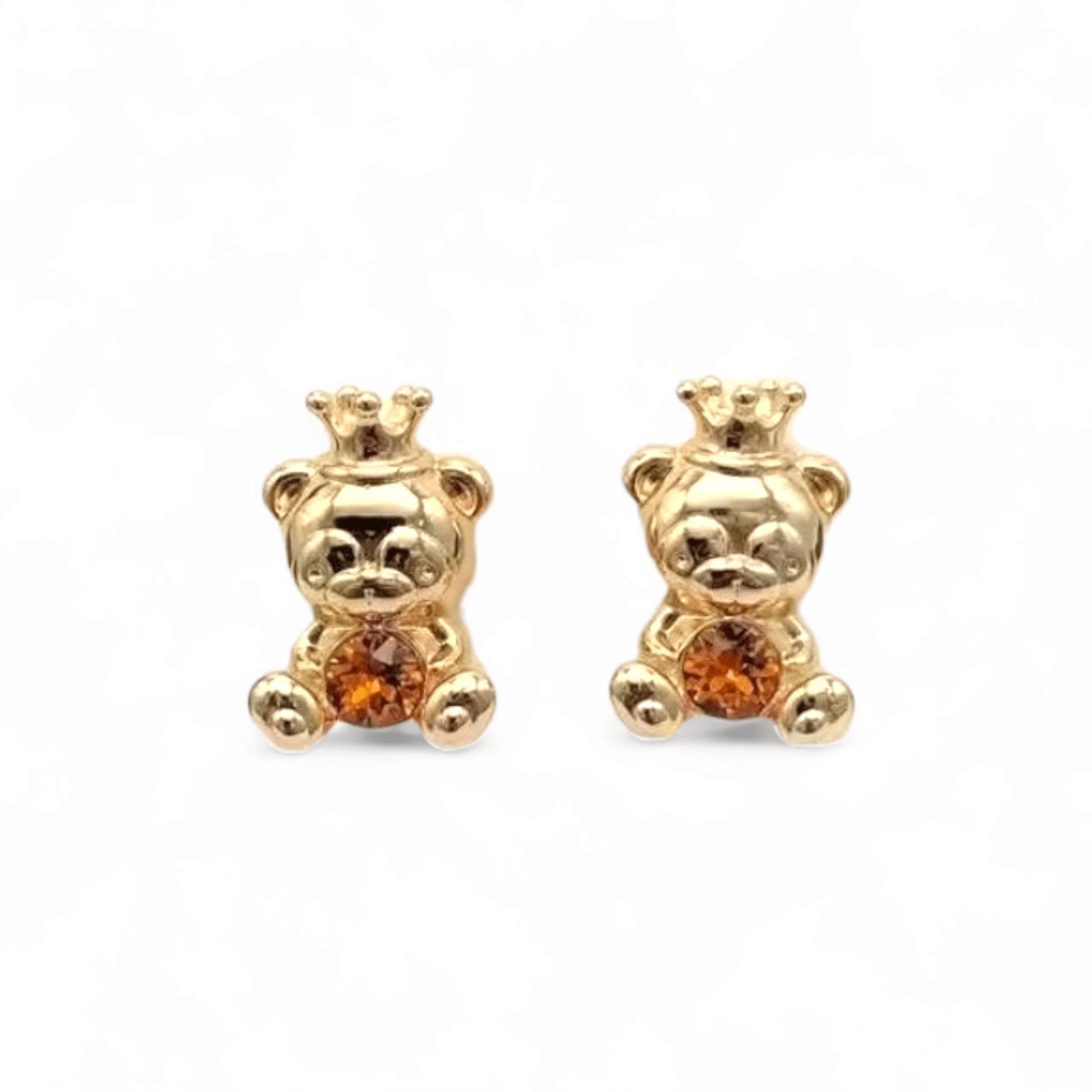 Teddy Bear 18K Gold Plated Stud Earrings