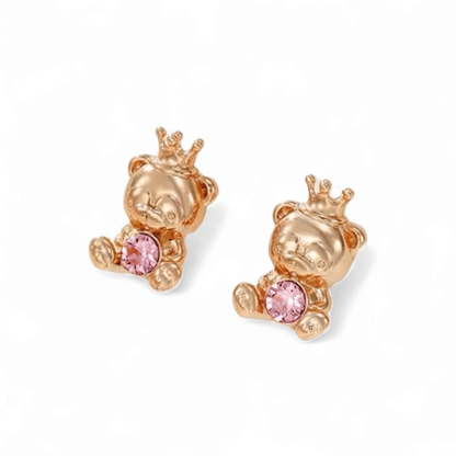 Teddy Bear 18K Gold Plated Stud Earrings