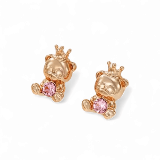 Teddy Bear 18K Gold Plated Stud Earrings