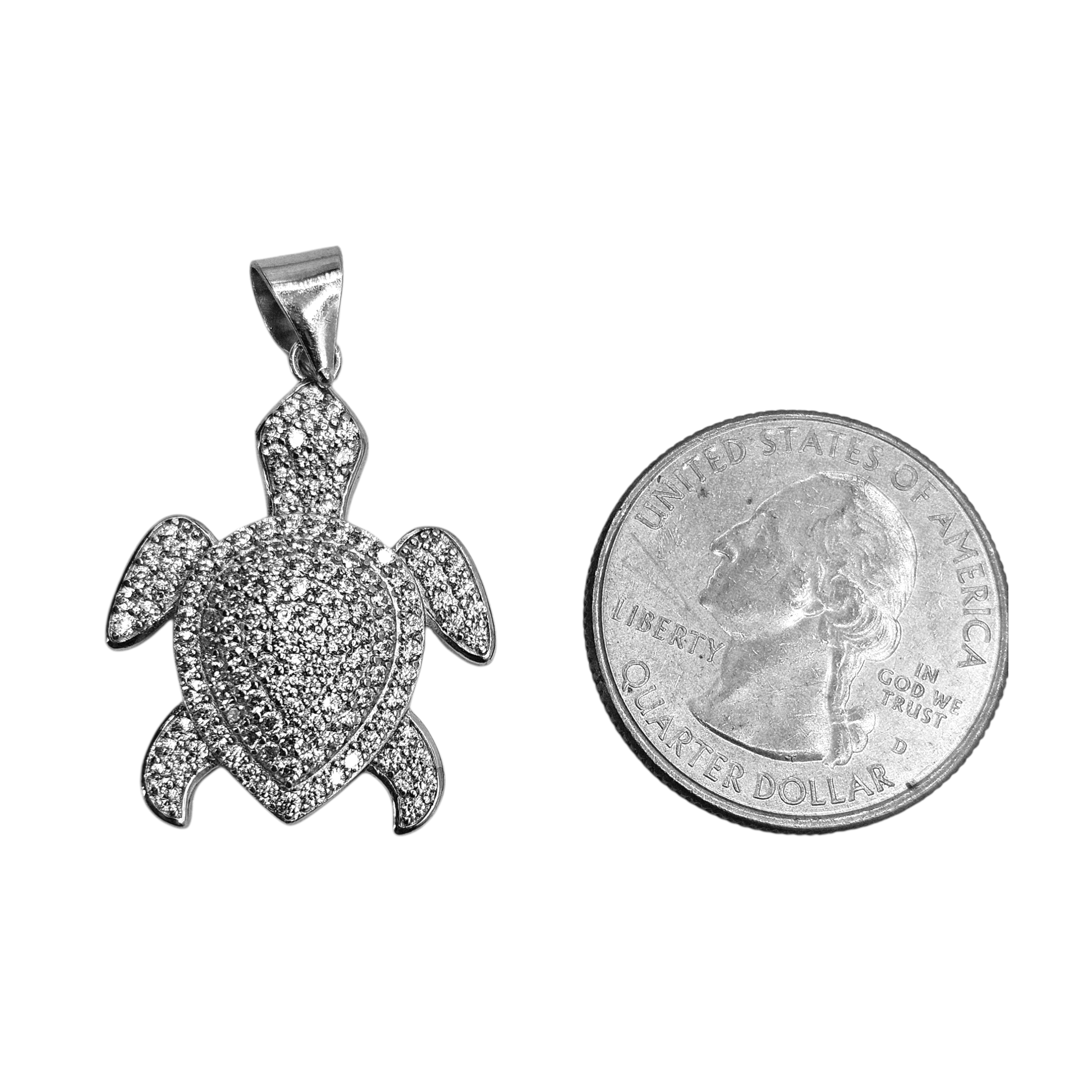 Turtle Pendant Silver 925 Cubic Zirconia Stones for Women