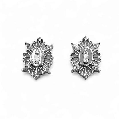 Virgen Maria Silver 925 Stud Earrings for Women