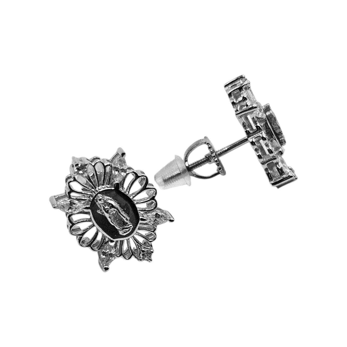 Virgen Maria Silver 925 Stud Earrings for Women