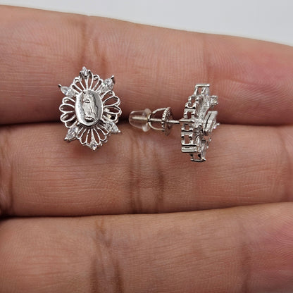Virgen Maria Silver 925 Stud Earrings for Women