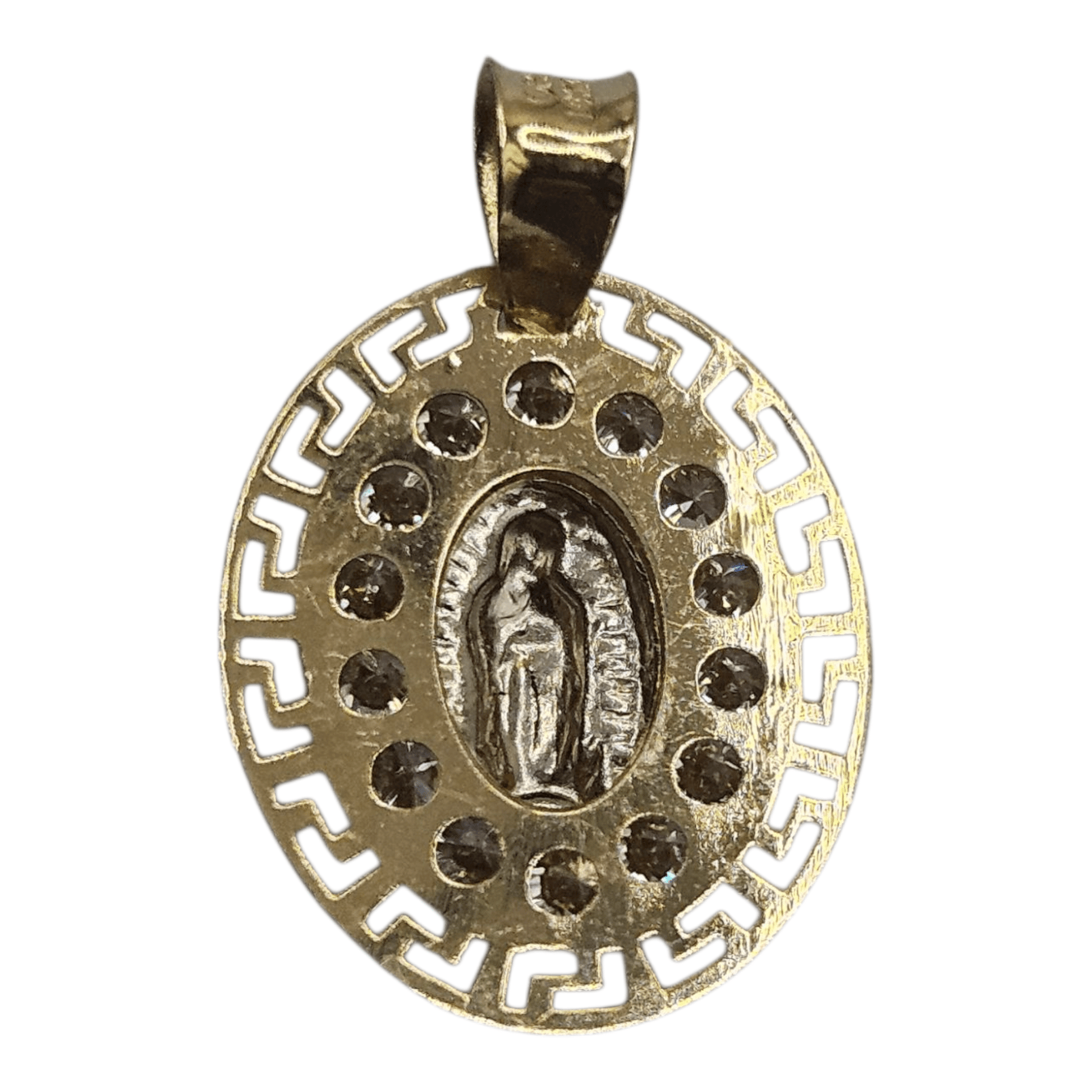 Virgin Mary 14K Gold Pendant Dual Color Nuestra Señora de Guadalupe