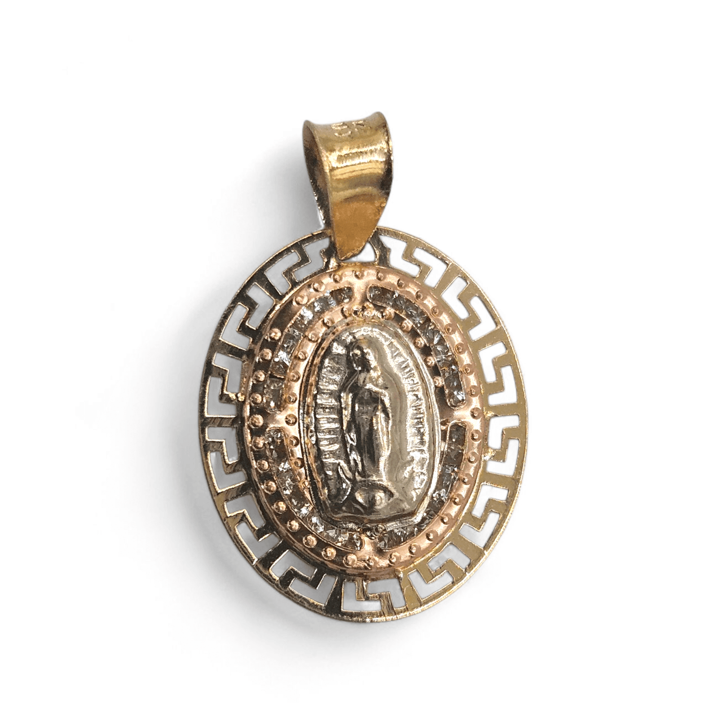 Virgin Mary 14K Gold Pendant Dual Color Nuestra Señora de Guadalupe