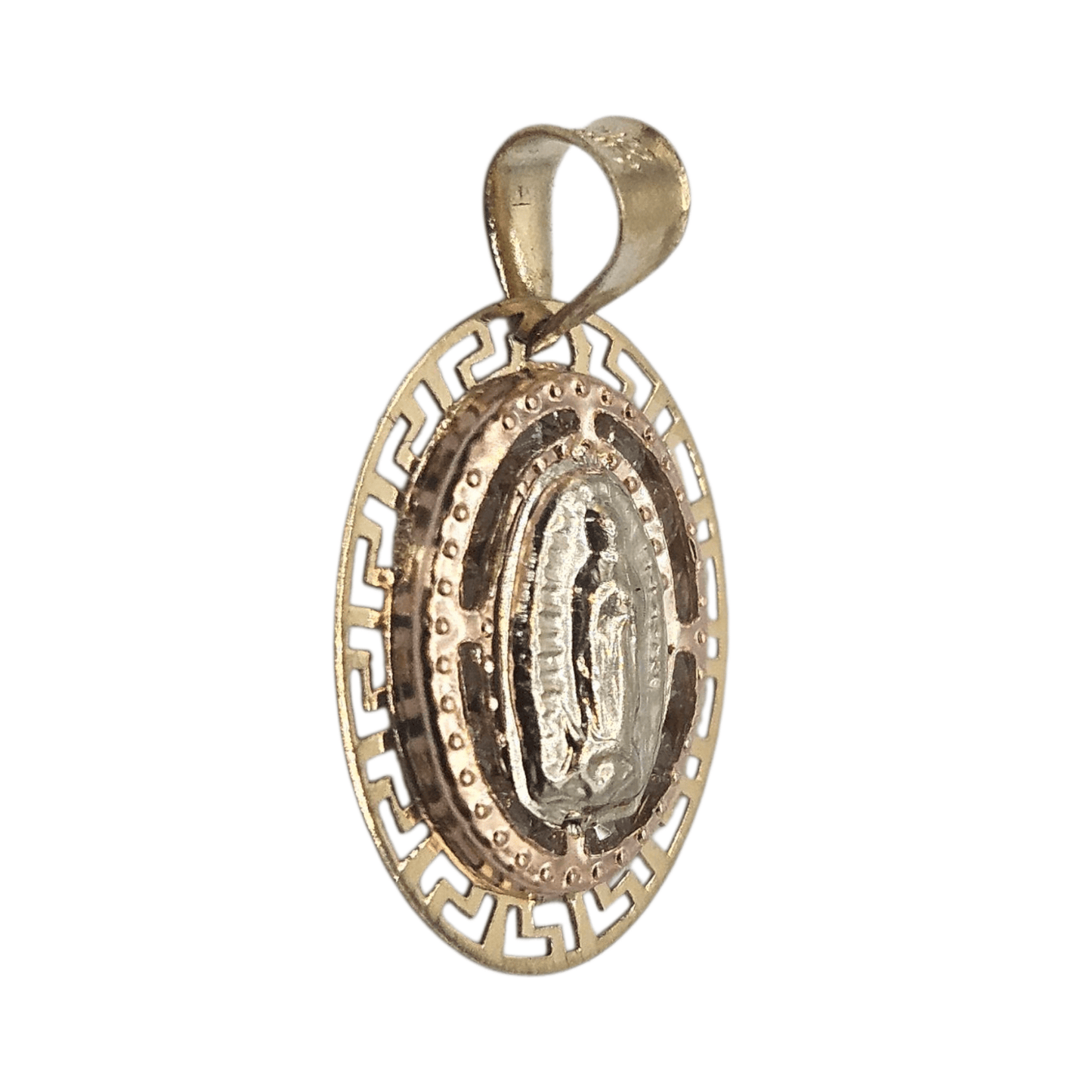 Virgin Mary 14K Gold Pendant Dual Color Nuestra Señora de Guadalupe