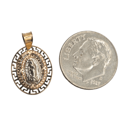 Virgin Mary 14K Gold Pendant Dual Color Nuestra Señora de Guadalupe