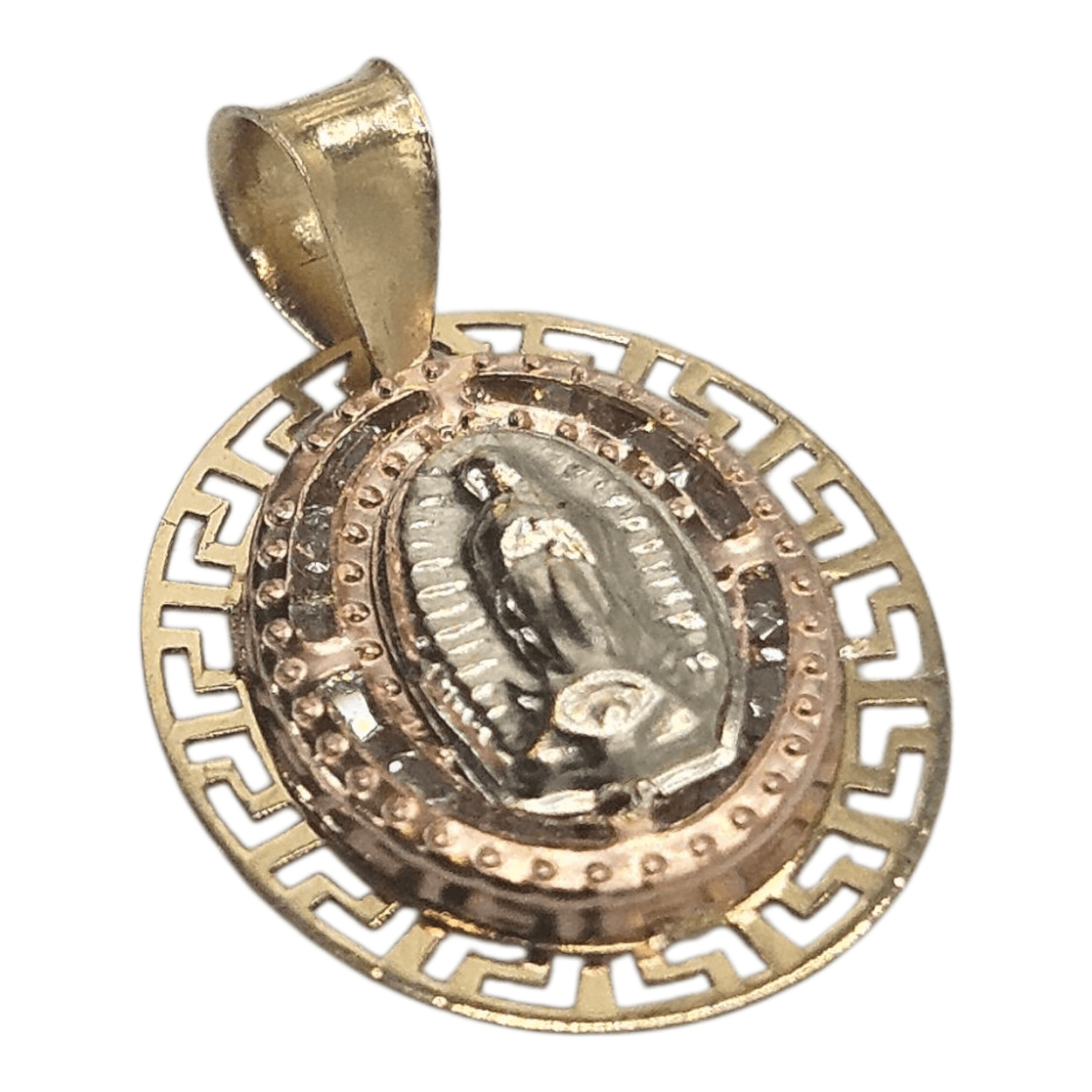 Virgin Mary 14K Gold Pendant Dual Color Nuestra Señora de Guadalupe