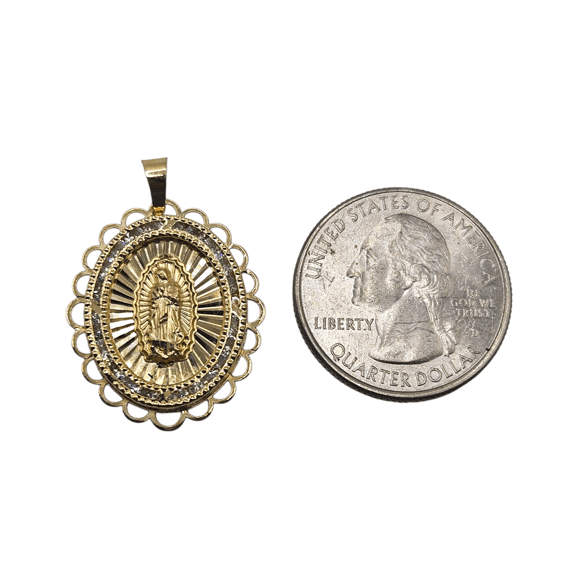 Virgin Mary 14K Gold Pendant Nuestra Señora de Guadalupe
