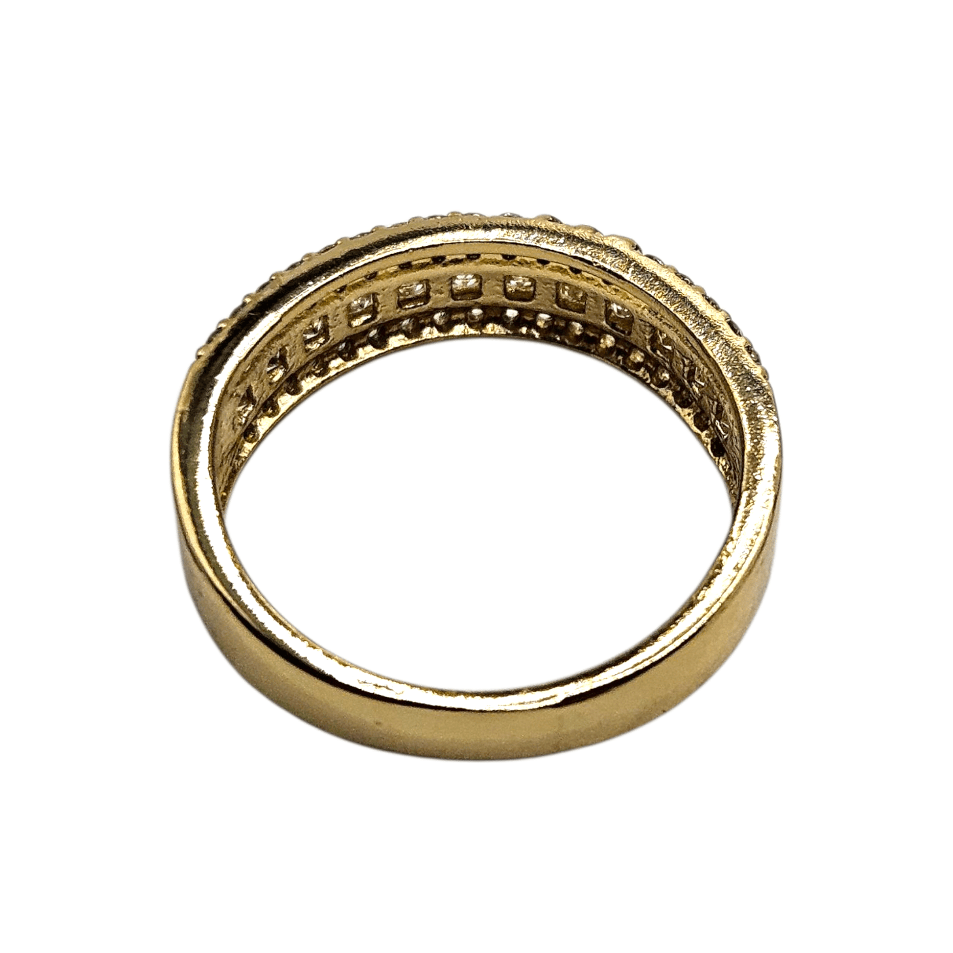 Wedding Band 14k Gold Plated for Women 6mm White Cubic Zirconia Stones