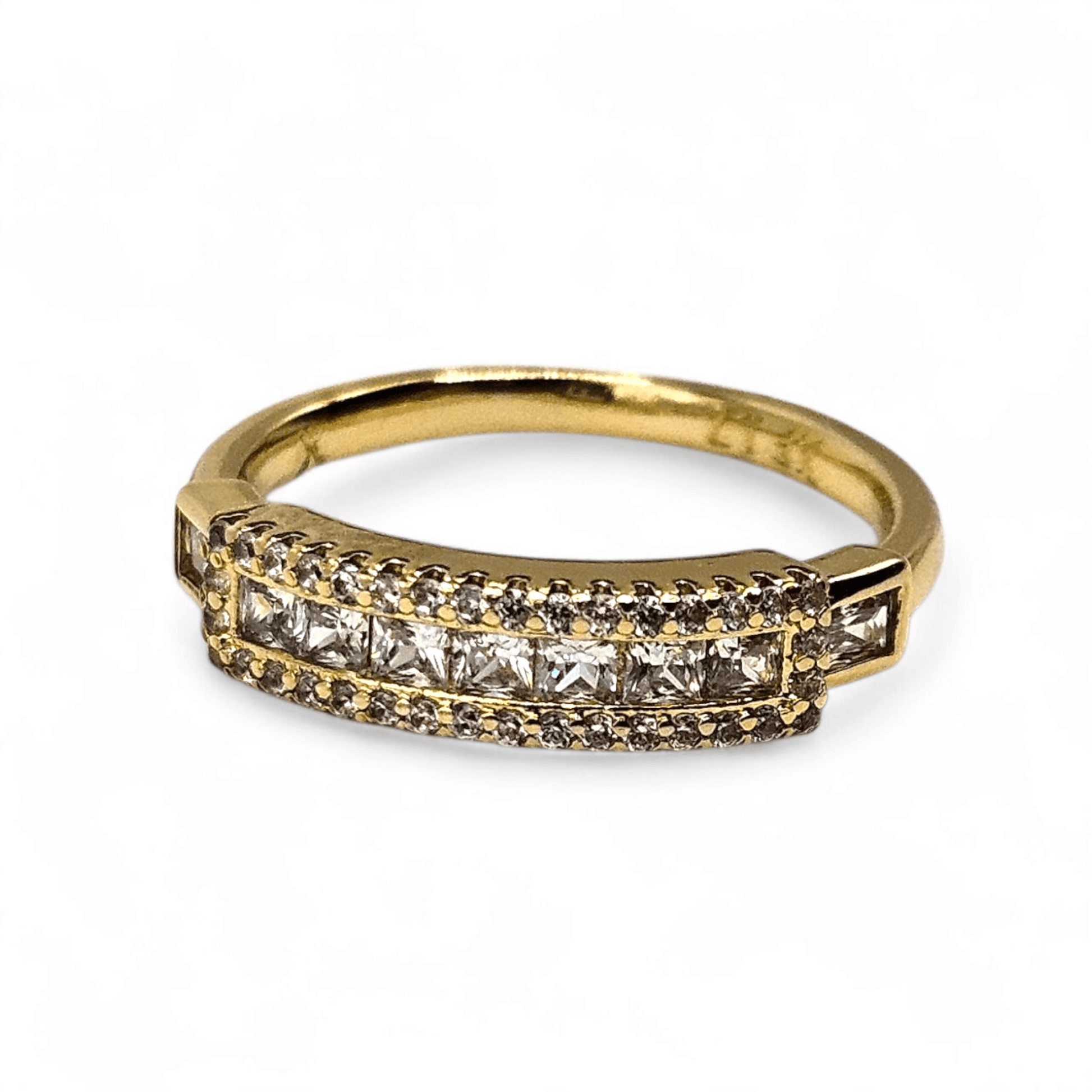 Weding Band Square Shape Ring 14k Gold Plated for Women 4mm