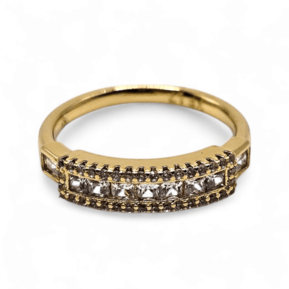 Weding Band Square Shape Ring 14k Gold Plated for Women 4mm