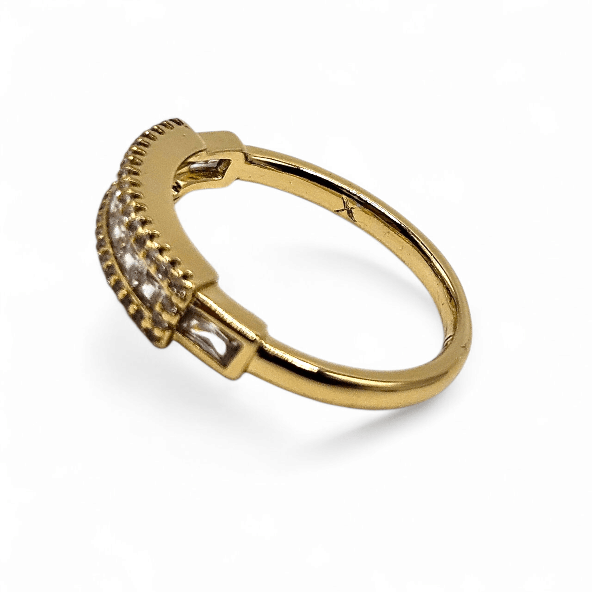 Weding Band Square Shape Ring 14k Gold Plated for Women 4mm