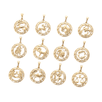 Zodiac Sign Pendant 14K Gold Plated