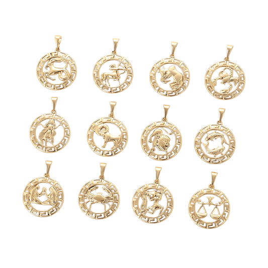 Zodiac Sign Pendant 14K Gold Plated