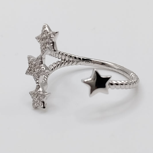 4 Stars Silver 925 Ring with  Cubic Zirconia Stones