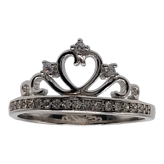 Crown Design Silver Ring  Cubic Zirconia Stones Silver 925 Ring